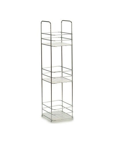 Scaffale da Bagno Trasparente | Metallo e Plastica | Ripiani Regolabili | 31 x 24 x 65 cm