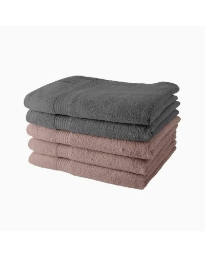 Set Asciugamani TODAY Grigio Rosa Claro, 5 Pezzi (70 x 130 cm), per Bagno o Ospiti