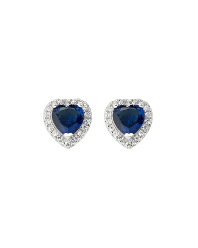 Amen Boucles d'Oreilles Femme ORTICBBL Argent 925 Zirconiums Bleus - Élégantes & Lumineuses
