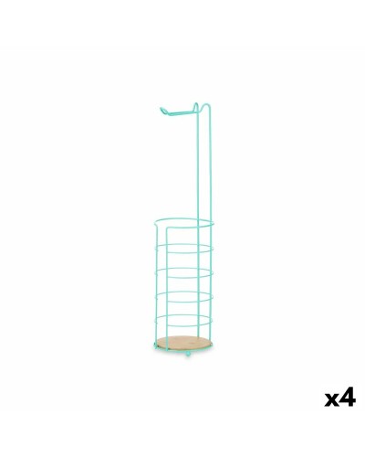 LEAF Line Triple Roll Holder: Bamboo and Metal with Mint Finish (16.5 x 63.5 x 16.5 cm)
