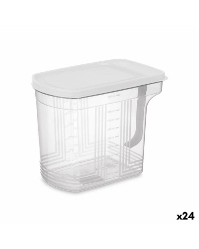 Transparente graue Kühlschrankbehälter 2,5 L (24) | Kühlschrankorganisation | 20,5 x 17 x 13 cm
