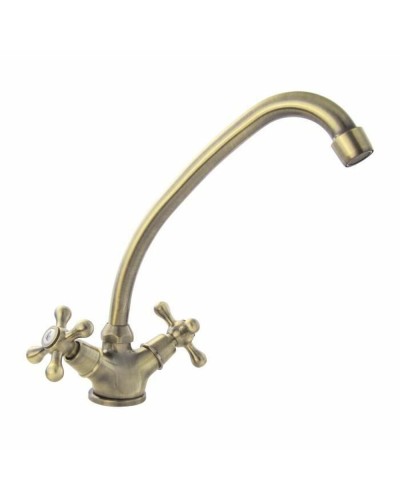 Grifo Bimando Rousseau Beverley Acero Inoxidable Latón