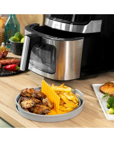 Panier Pliable pour Friteuse à Air InnovaGoods | Silicone | Antiadhésif | Lavable au Lave-vaisselle
