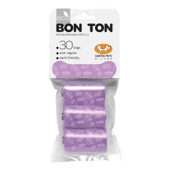 Bolsas Higiénicas United Pets Bon Ton Regular para Perros, Lila (30 Bolsas)
