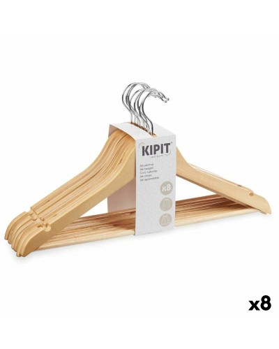 Set di 8 Grucce in Legno e Metallo (44,5 x 1,2 x 23 cm) - Marrone