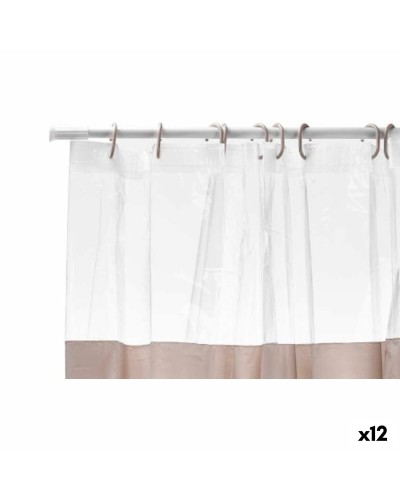 TecTake Tenda Doccia Trasparente 180x180 cm PEVA Beige Antimuffa (12 Pack)