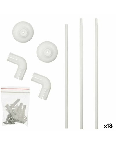 Stang Douchegordijn 90 x 90 cm Wit Aluminium (18 Stuks)