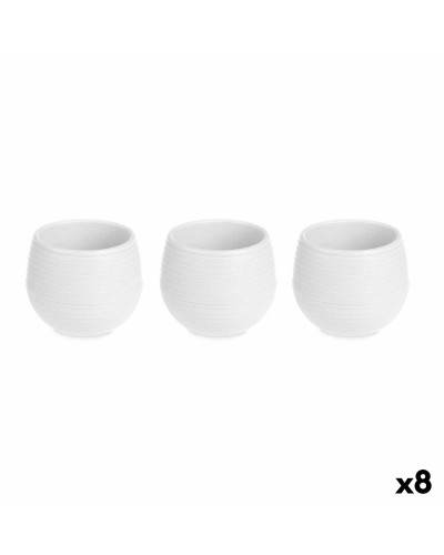 Pottenset 6,2 x 6,2 x 6,6 cm Wit Plastic (8 Stuks)