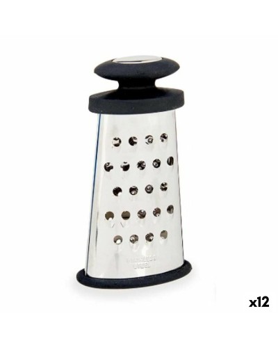 Râpe Acier Inoxydable Noir Argenté TPR - 9x15,5x4,2cm - Lot de 12
