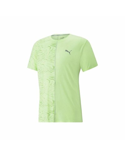 Puma Run Graphic: Camiseta de Running Manga Corta Verde Limón - Transpirable

