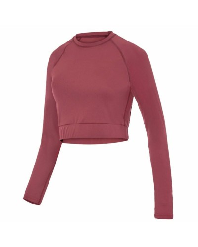 Dames-T-Shirt met Lange Mouwen Joluvi Kastanjebruin Donkerrood