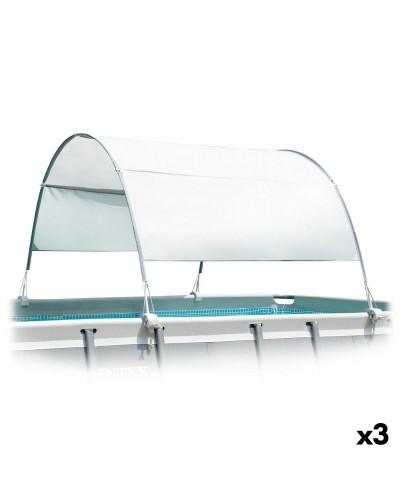 Tienda de campaña exterior Intex con estructura de armazón, ideal para camping o jardín.
