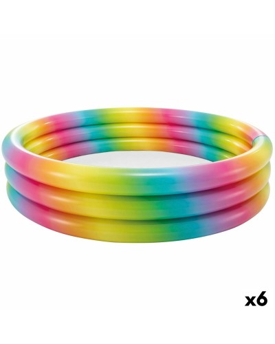 Uppblåsbar plaskpool för barn Intex Multicolour Ringar 581 L 168 x 38 x 168 cm (6 antal)