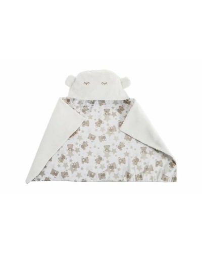 Couverture Réversible pour Nouveau-né avec Capuche - 90 x 66 cm - Douce et Chaude
