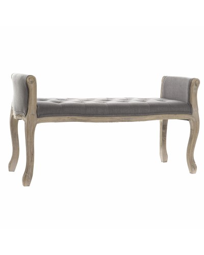 Kruk DKD Home Decor   Natuurlijk Donker grijs Rubberwood Canvas 109 x 44,5 x 60 cm