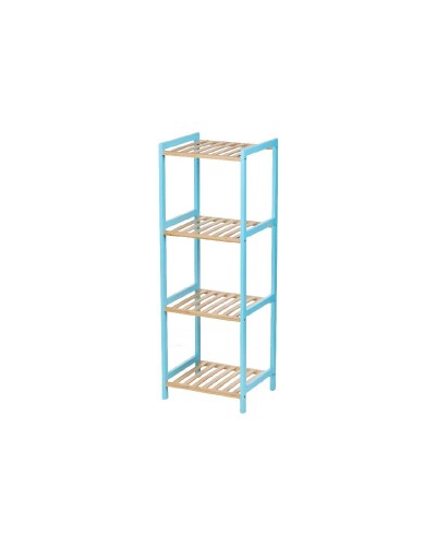 Badezimmerregal Bambuzza Blau Natur - 35 x 30 x 100 cm - Kiefernholz
