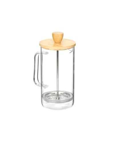 Tetera de Borosilicato de 600 ml con Base de Bambú Natural

