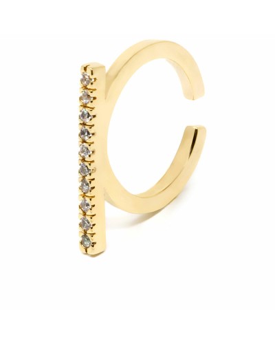 Shabama Anello Donna Manhattan Ottone Dorato Regolabile - Elegante e Raffinato
