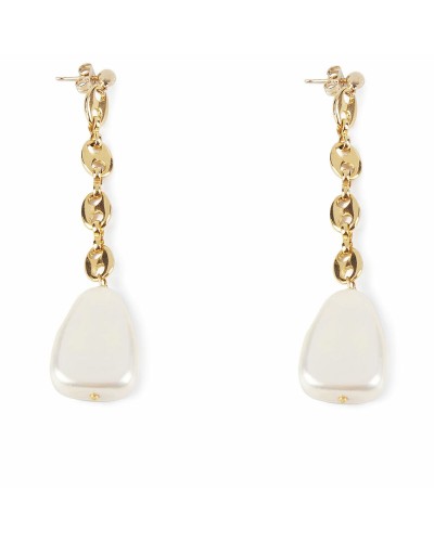 Oorbellen Dames Shabama Barton Blik Verguld Parels 7,5 cm