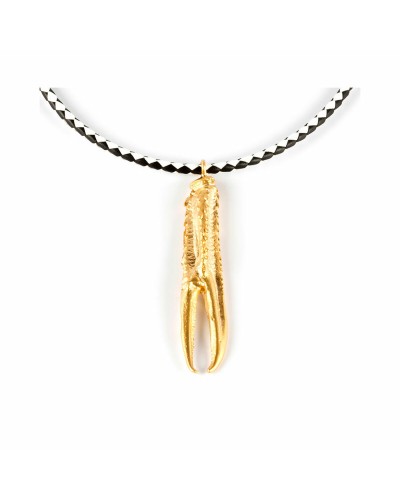 Shabama Tuent Luxe Collana Donna Ottone Dorato Pelle 38cm - Elegante Gioiello
