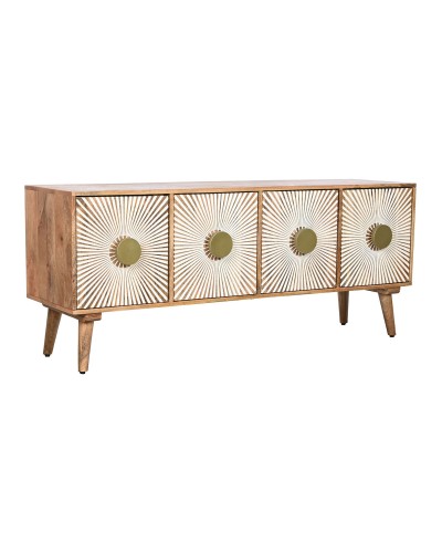 TV-kalusteet Home ESPRIT Kullattu Luonnollinen Puu 145 x 40 x 60 cm