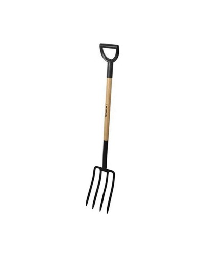 Grouw garden fork: robust tool for digging, aerating, and harrowing soil.
