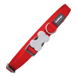 Collier Rouge Lisse pour Chien Red Dingo, Réglable 41-63 cm
