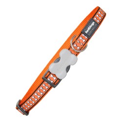 Collier réfléchissant pour chien Red Dingo Os Orange Réglable (2,5 x 41-63 cm)

