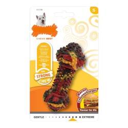 Giocattolo per Cani Nylabone Strong Chew Bacon Formaggio Hamburger Gomma, Taglia Piccola