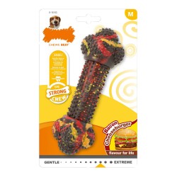 Nylabone Strong Chew Bacon & Cheese Sandwich: Strapazierfähiges Kauspielzeug für Hunde, Gummi, Größe M
