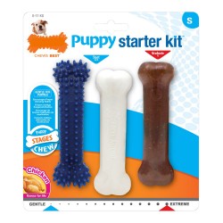 Nylabone Extreme Chew Kit para Cachorros: Pollo y Nylon, 3 Juguetes para Morder
