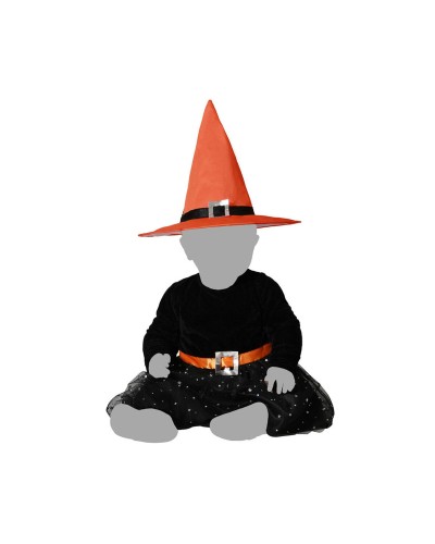 Neugeborenen-Kostüm Hexe Orange: Halloween, Cosplay - Einheitsgröße
