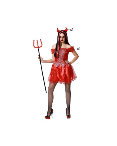 Disfraz de Demonio Rojo para Mujer Adulto - Vestido Halloween Diablo Sexy
