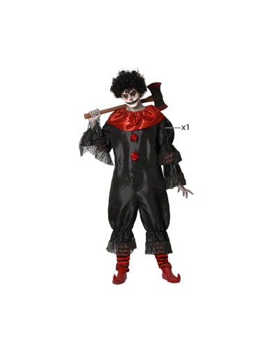 Adult Black Clown Costume - Halloween Party Fancy Dress
