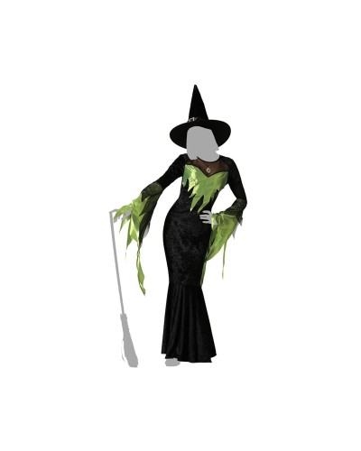 Grünes Hexenkostüm für Erwachsene - Halloween, Cosplay, Verkleidungen - Einheitsgröße
