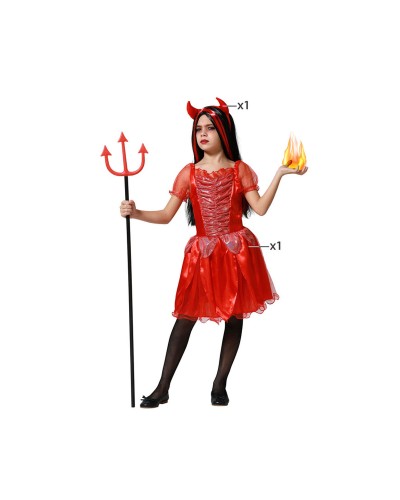 Costume Bambino Demone Rosso - Travestimento Halloween Diavolo
