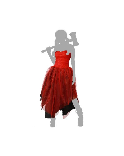 Costume Donna Rosso Adulti - Vestito Carnevale, Halloween, Party
