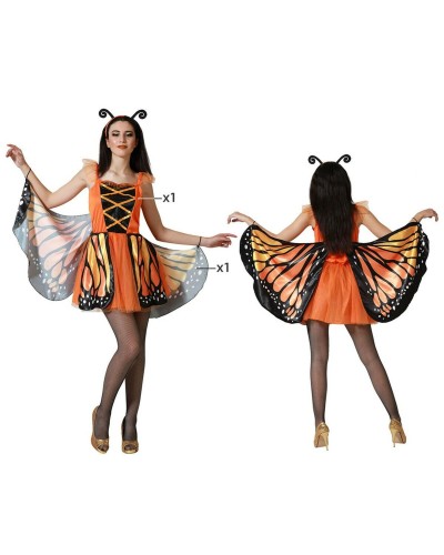 Costume Adulte Orange Papillon - Déguisement Halloween Carnaval
