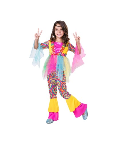 My Other Me Hippie Kostüm für Kinder (2-teilig) - Buntes Karnevalskleid
