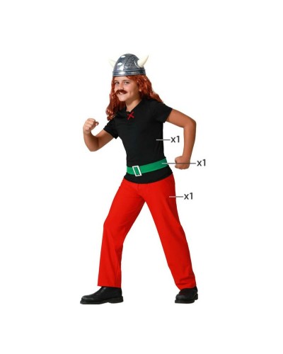 Disfraz Vikingo Niño Rojo - Vestido Carnaval y Halloween
