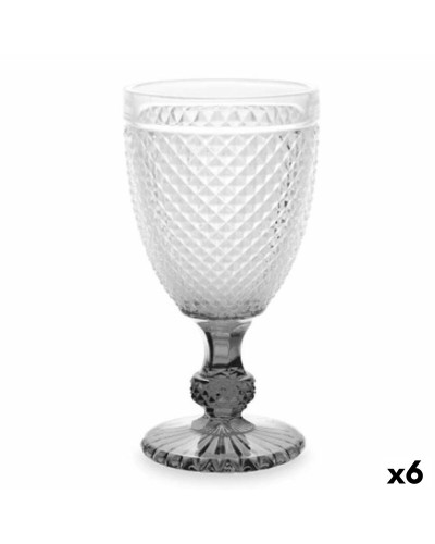 Verres Diamant Transparent Anthracite 256 ml (Lot de 6)
