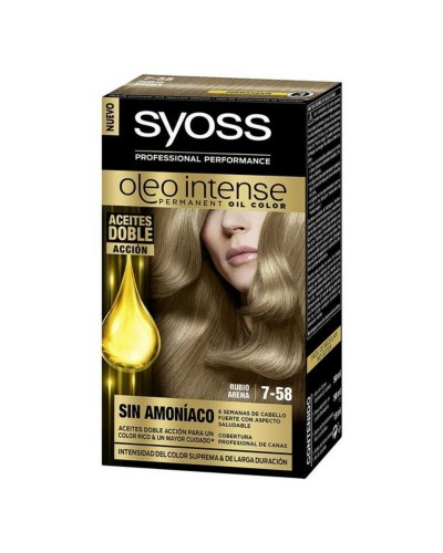 Syoss Oleo Intense : Coloration Permanente Sans Ammoniaque 7.58 Blond Sable - Cheveux Lumineux
