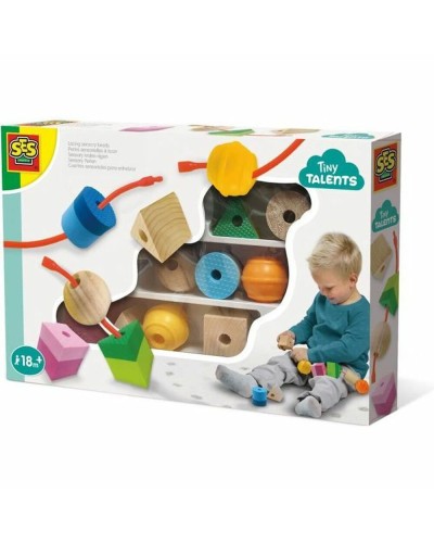 SES Creative Cuentas Sensoriales - Juego Educativo para Enhebrar, Multicolor
