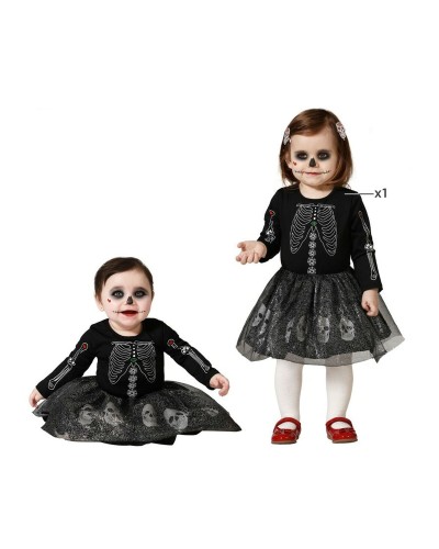 Black Skeleton Costume for Kids - Scary Halloween Fancy Dress
