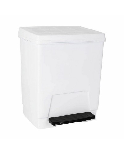 Poubelle à Pédale 23 Litres Blanche, Pratique et Hygiénique pour Cuisine et Bureaux
