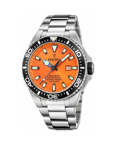 Festina Men's Watch F20663/4: Silver, Orange, Sporty
