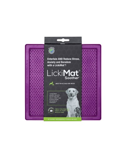 Lickimat comedero lento para perros Azul de TPR, anti-glotón, para comidas lentas y calmantes.
