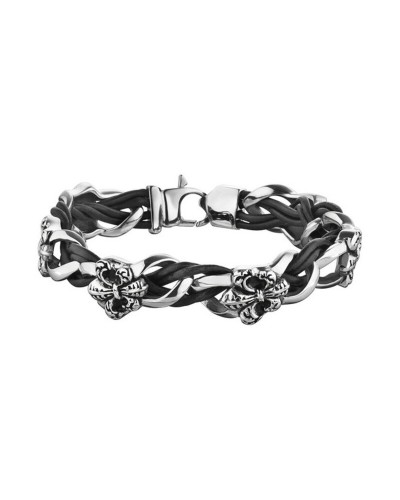 Police Men's Bracelet Black Stainless Steel Mesh Chain - 20cm Rock Style
