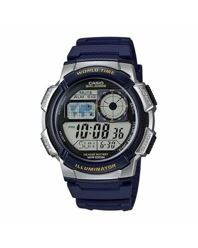 Herrklocka Casio WORLD TIME ILLUMINATOR - 5 ALARMS, 10 YEAR BATTERY Svart Grå (Ø 40 mm) (Ø 43 mm)