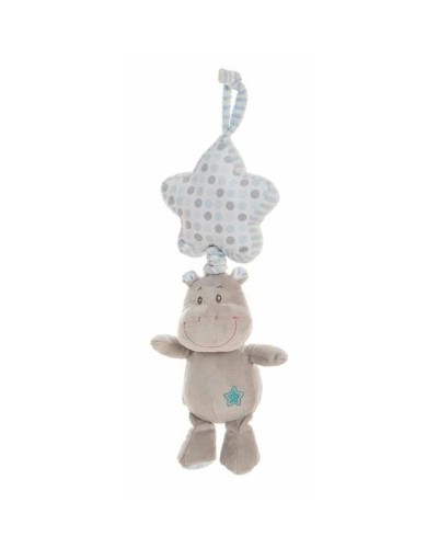 Peluche Hipopótamo Sonajero Azul 35cm - Suave Juego para Bebés
